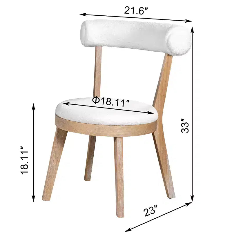 Set di 2 sedie da pranzo imbottite senza braccioli con seduta imbottita - Modernluxe