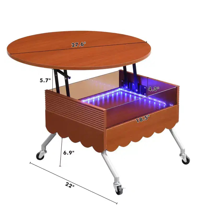 Okak Tavolino da caffè modulare in rattan a 4 pezzi, rotondo/quadrato convertibile con contenitore, tavolino da centro in legno massello e intreccio per soggiorno