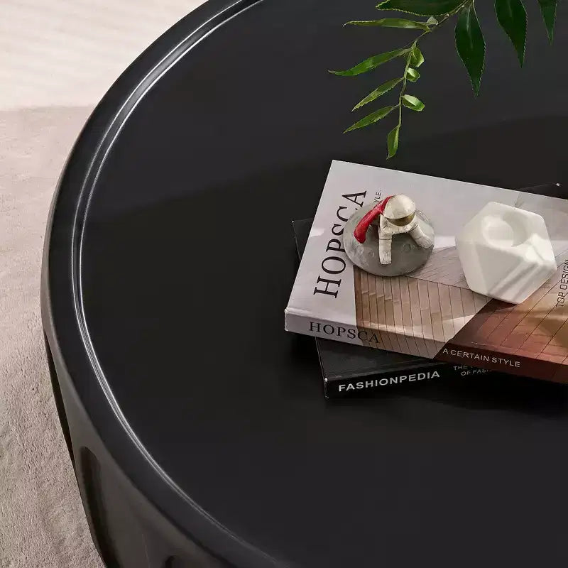 Okak Tavolini da Caffè con Bordo a Onda Moderna Set da 2, in Fibra di Vetro e Senza Montaggio, Comodini di Dimensioni da Appartamento per Soggiorno e Camera da Letto