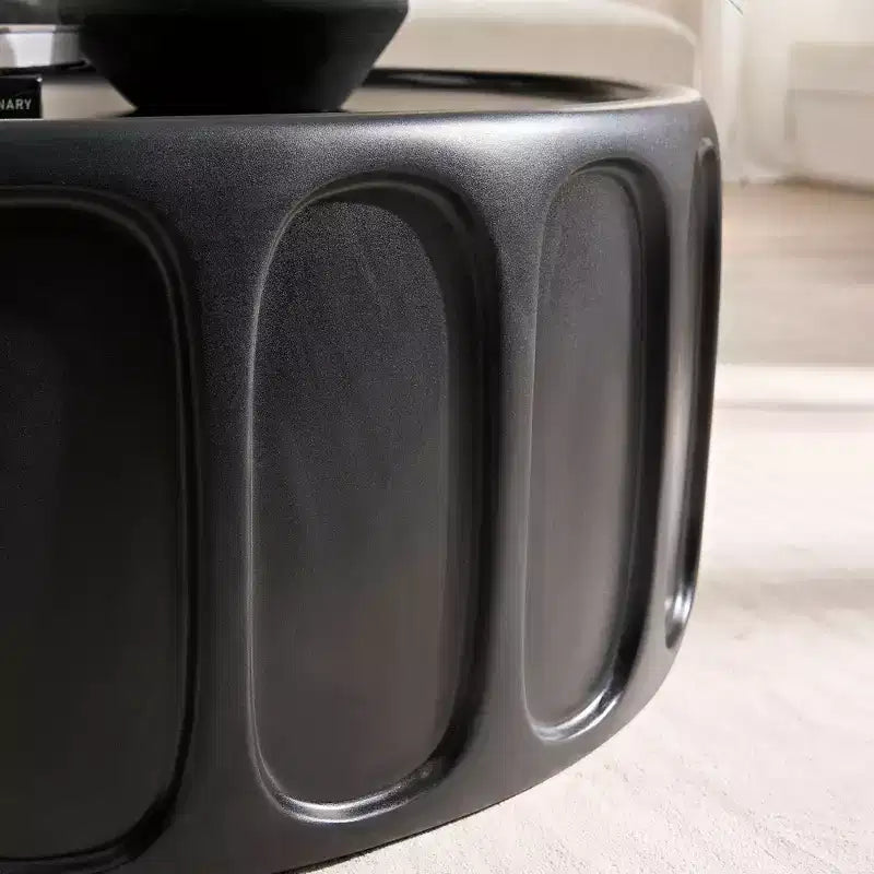 Okak Tavolini da Caffè con Bordo a Onda Moderna Set da 2, in Fibra di Vetro e Senza Montaggio, Comodini di Dimensioni da Appartamento per Soggiorno e Camera da Letto