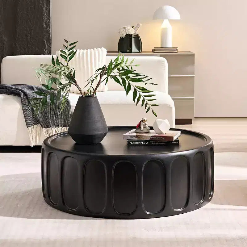 Okak Tavolini da Caffè con Bordo a Onda Moderna Set da 2, in Fibra di Vetro e Senza Montaggio, Comodini di Dimensioni da Appartamento per Soggiorno e Camera da Letto