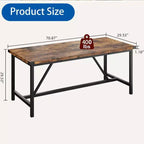 Tavolo da pranzo rettangolare da 180 cm per 8 persone, grande tavolo da cucina industriale in legno con struttura in metallo resistente, perfetto per le famiglie numerose