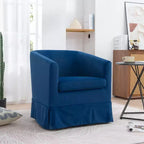 Acekool Modern Swivel Chair, Upholstered Accent Armchair with Wide Seat & Elastic Cushion for Living Room, Bedroom, Office