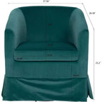 Acekool Poltrona Girevole Moderna, Poltroncina Imbottita con Seduta Ampia e Cuscino Elastico per Soggiorno, Camera da Letto, Ufficio