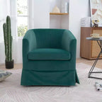 Acekool Poltrona Girevole Moderna, Poltroncina Imbottita con Seduta Ampia e Cuscino Elastico per Soggiorno, Camera da Letto, Ufficio