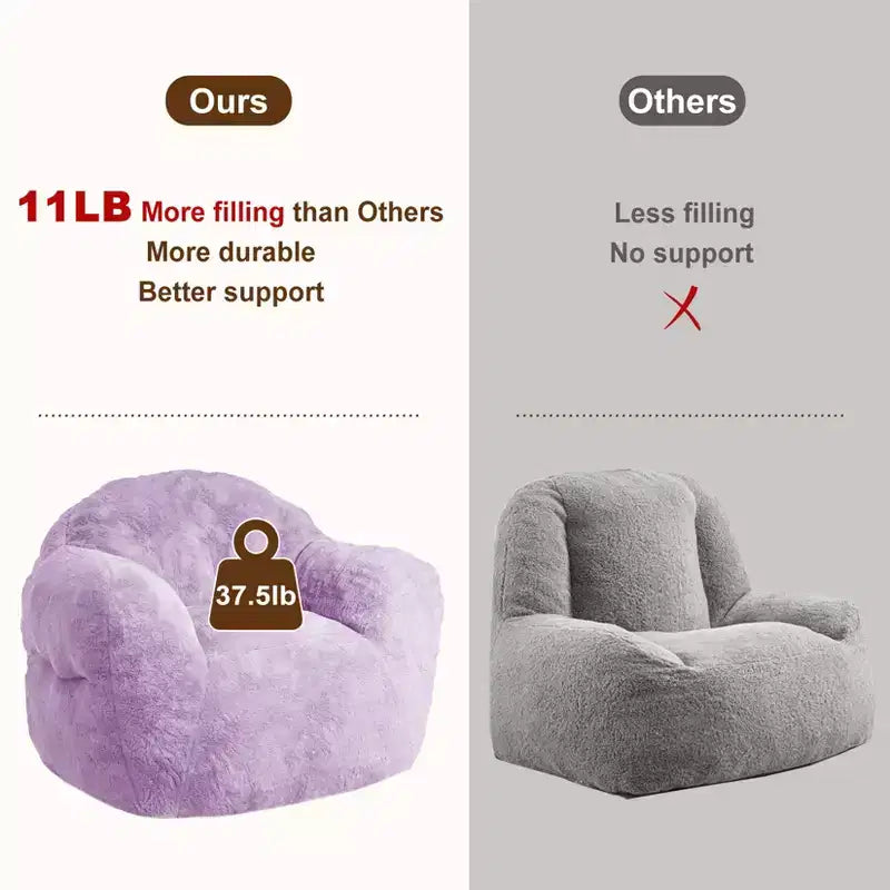 Pouf géant GustoWave pour chambre à coucher et salon, violet