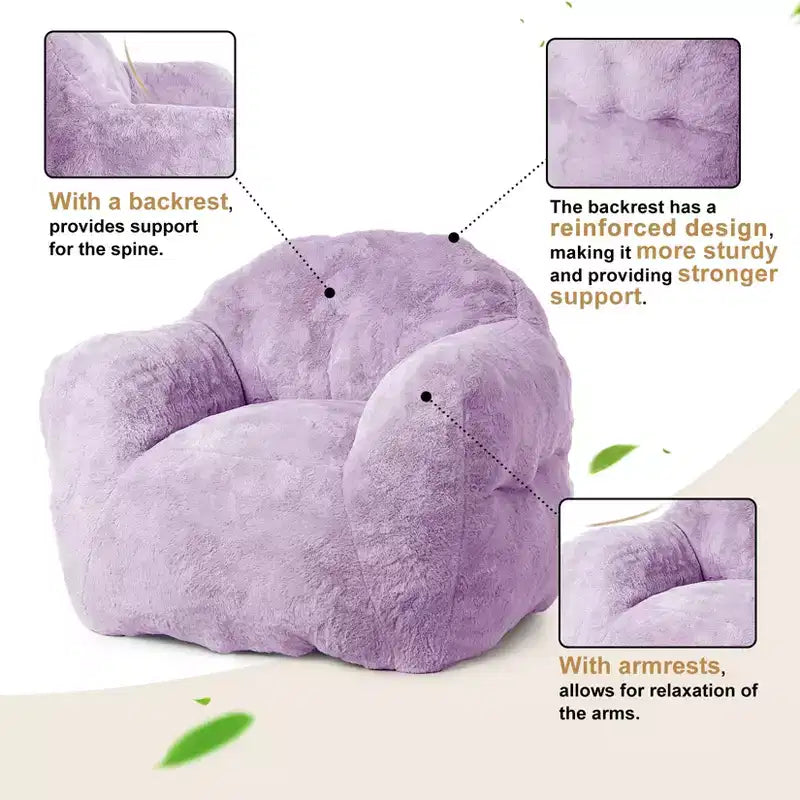Pouf géant GustoWave pour chambre à coucher et salon, violet