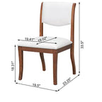 Set di 2 sedie da pranzo imbottite senza braccioli con sedile imbottito, struttura in legno massello - Modernluxe