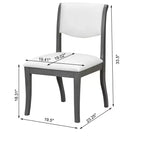 Set di 2 sedie da pranzo imbottite senza braccioli con sedile imbottito, struttura in legno massello - Modernluxe