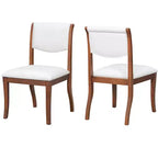 Set di 2 sedie da pranzo imbottite senza braccioli con sedile imbottito, struttura in legno massello - Modernluxe