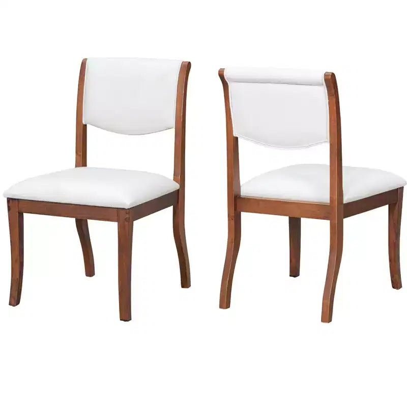 Set di 2 sedie da pranzo imbottite senza braccioli con sedile imbottito, struttura in legno massello - Modernluxe