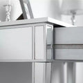 Silver Mirror Finish Two-Drawer Modern Style Computer Desk