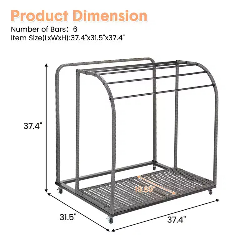 Stendino portasalviette da piscina per esterni, Stendino portasalviette autoportante, Stendino portasalviette da piscina a 5 barre con base in rattan, Stendino portasalviette da esterno in rattan intrecciato, Organizer per riporre gli oggetti
