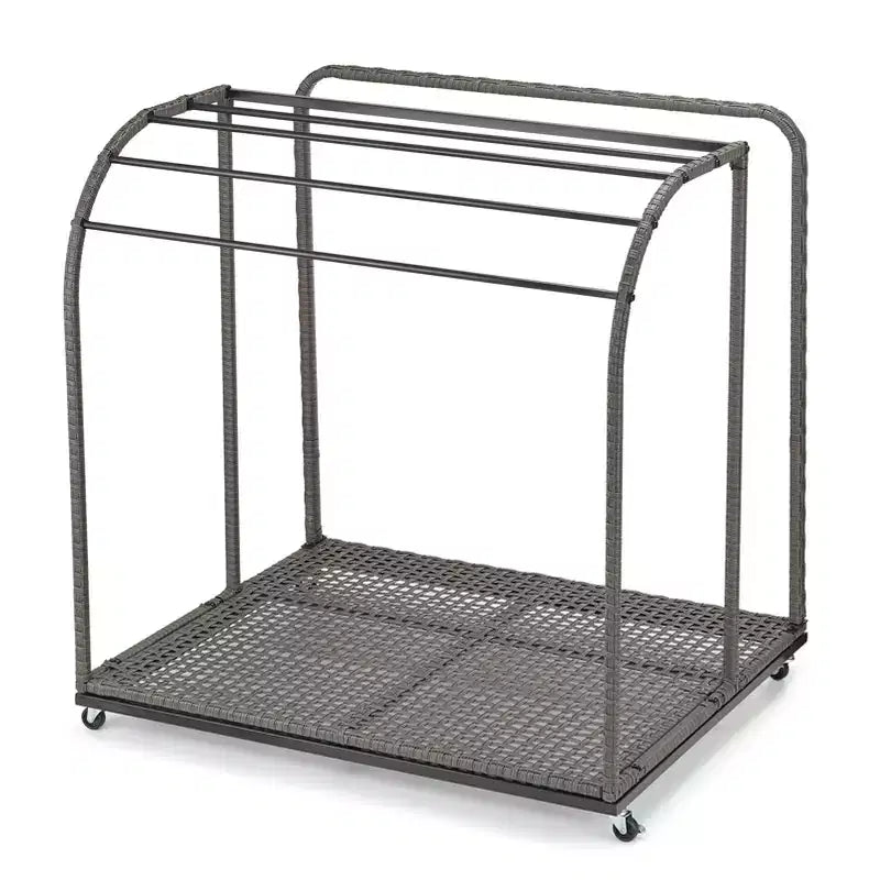 Pool Towel Rack Outdoor,Towel Rack Freestanding,5 Bar Pool Towel Rack with Rattan Base,Rattan Weaving Outdoor Towel Rack,Storage Organizer