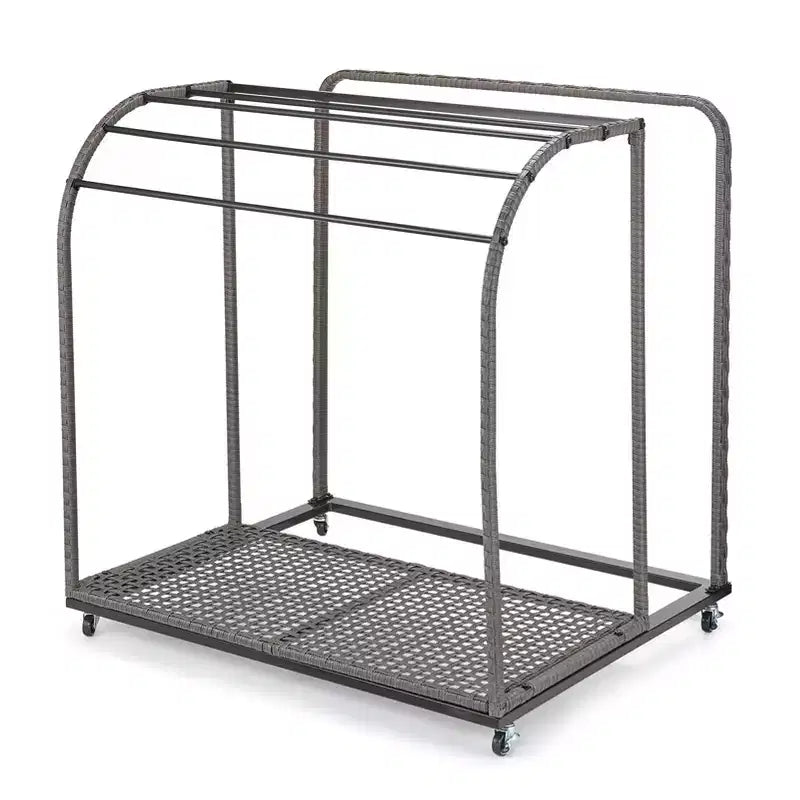 Stendino portasalviette da piscina per esterni, Stendino portasalviette autoportante, Stendino portasalviette da piscina a 5 barre con base in rattan, Stendino portasalviette da esterno in rattan intrecciato, Organizer per riporre gli oggetti