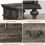 Comodino a 9 cassetti per camera da letto, cassettiera in legno stile rustico con maniglia, organizzatore per gioielli per soggiorno, corridoio