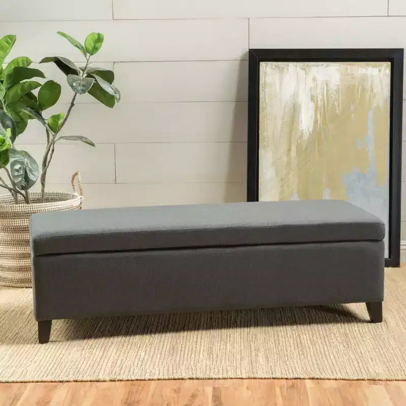 GDFStudio Aurla Contemporary Fabric Upholstered Storage Ottoman