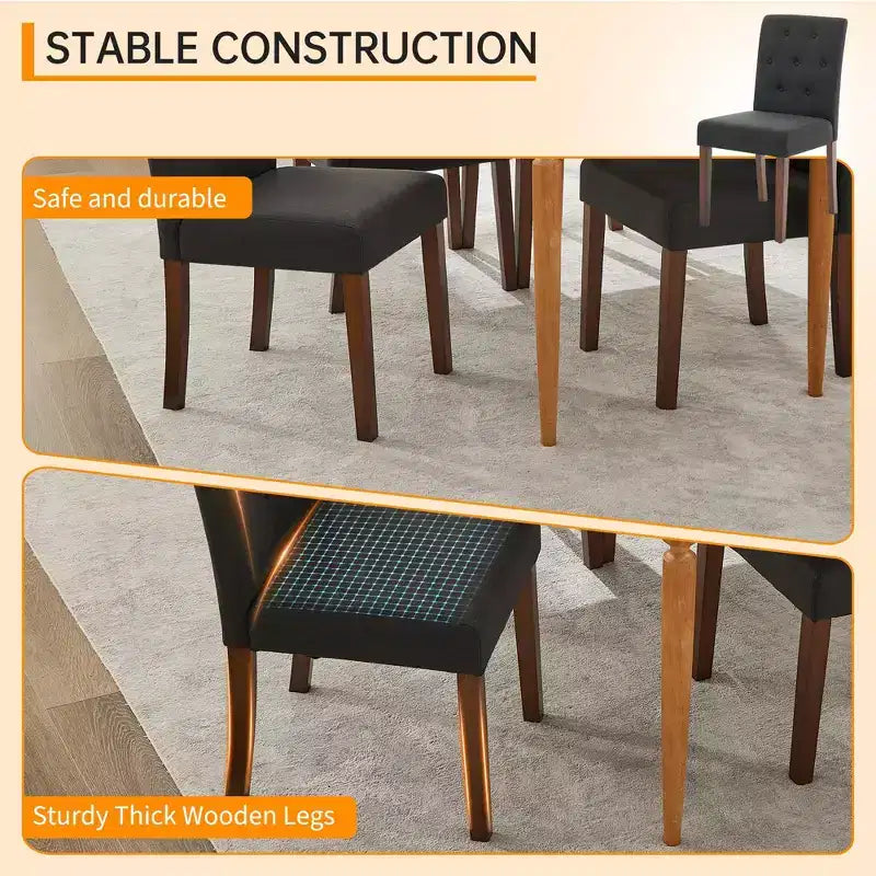 Sedia da pranzo modello CY-Latch in legno 4 pezzi con struttura in legno resistente, seduta confortevole, design elegante, montaggio facile e utilizzo versatile