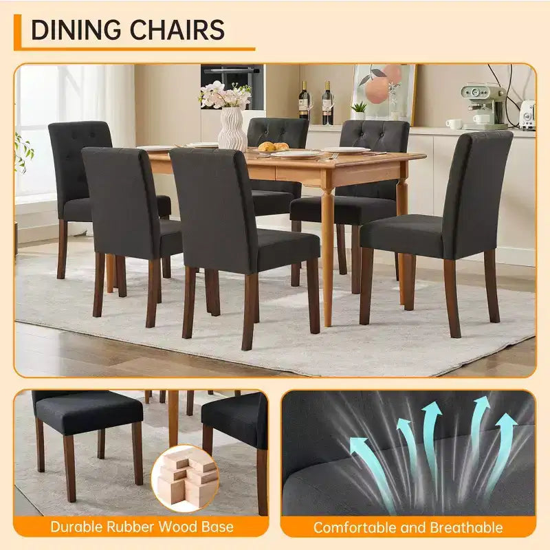 Sedia da pranzo modello CY-Latch in legno 4 pezzi con struttura in legno resistente, seduta confortevole, design elegante, montaggio facile e utilizzo versatile