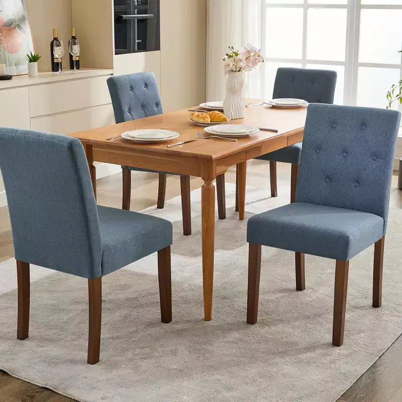Sedia da pranzo modello CY-Latch in legno 4 pezzi con struttura in legno resistente, seduta confortevole, design elegante, montaggio facile e utilizzo versatile