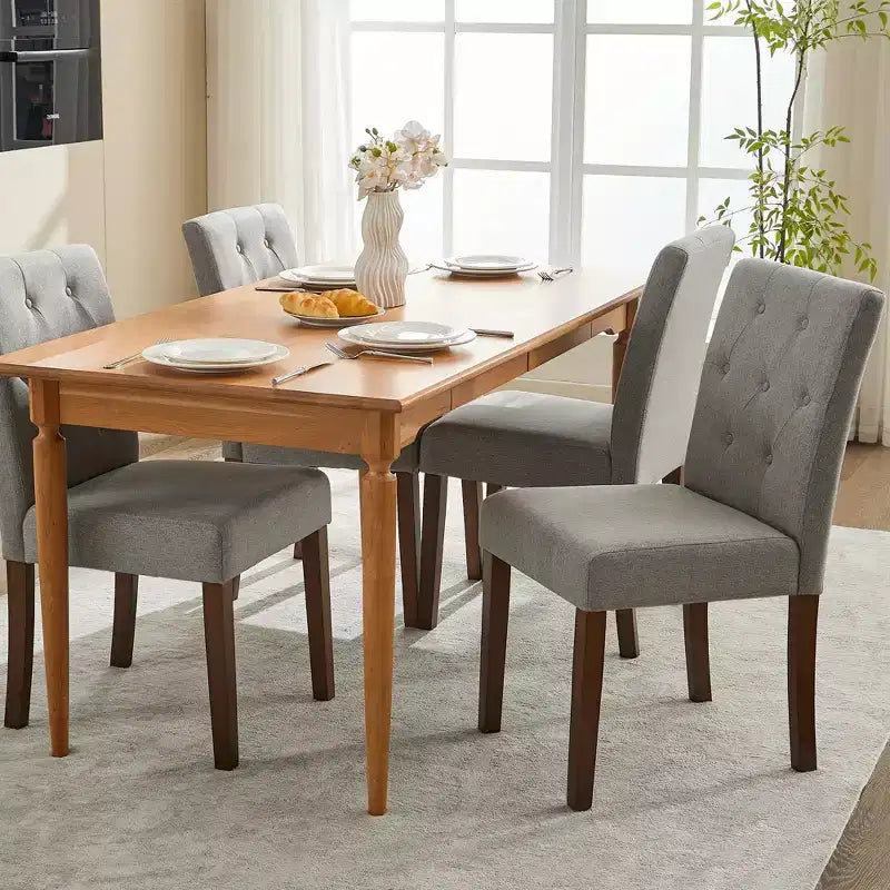 Sedia da pranzo modello CY-Latch in legno 4 pezzi con struttura in legno resistente, seduta confortevole, design elegante, montaggio facile e utilizzo versatile
