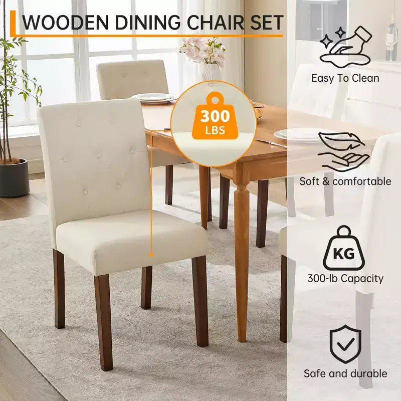 Sedia da pranzo modello CY-Latch in legno 4 pezzi con struttura in legno resistente, seduta confortevole, design elegante, montaggio facile e utilizzo versatile