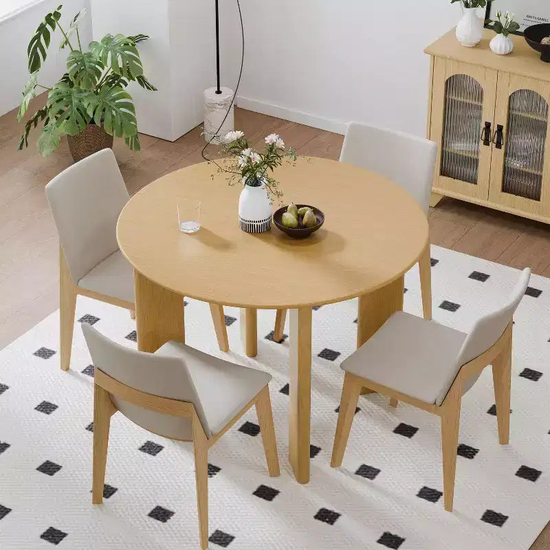 PexFix 42 Tavolo da Pranzo Rotondo in Legno Massello di Rovere per Sale da Pranzo Moderne e Riunioni Familiari