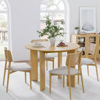 PexFix 42 Tavolo da Pranzo Rotondo in Legno Massello di Rovere per Sale da Pranzo Moderne e Riunioni Familiari