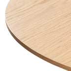 PexFix 46 x 46 Tavolo da Pranzo Cucina Rustica Rotondo in Rovere con Gambe in Rattan Intrecciato per Cucina, Bar, Soggiorno