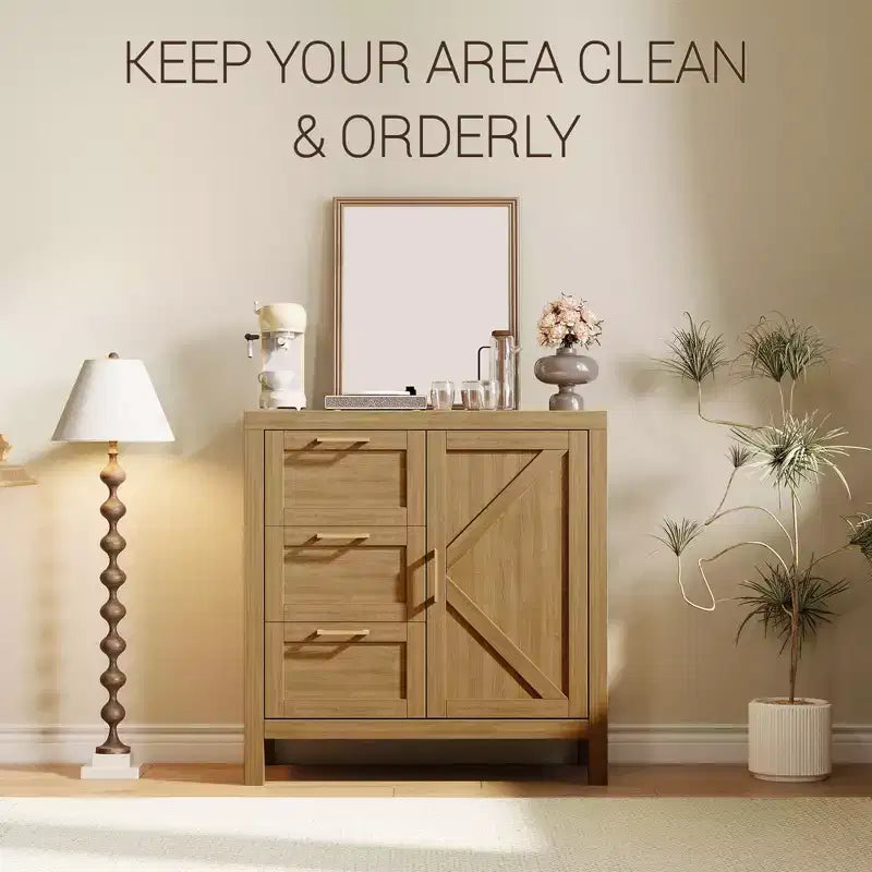 Mobile buffet credenza con contenitore, mobile contenitore d'accento, buffet moderno con ripiani regolabili per ingresso, soggiorno, cucina