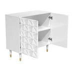 CLIHOME Madia a 2 ante con laccatura lucida, mobile multimediale, armadietto multiuso