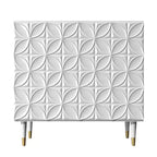 CLIHOME Madia a 2 ante con laccatura lucida, mobile multimediale, armadietto multiuso