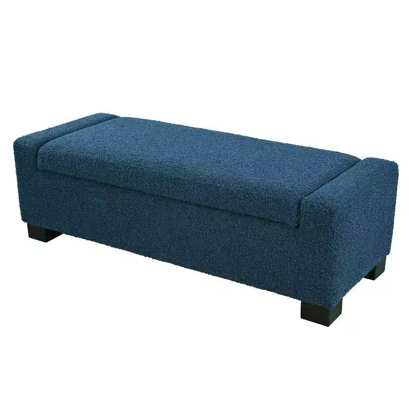 TUYOHW 50 Panca Contenitore Ottomana in Bouclé Testurizzato, Design Rettangolare con Coperchio a Cerniera per Seduta e Spazio Nascosto per Soggiorno