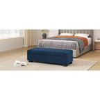 TUYOHW 50 Panca Contenitore Ottomana in Bouclé Testurizzato, Design Rettangolare con Coperchio a Cerniera per Seduta e Spazio Nascosto per Soggiorno