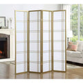 MAYEERTY 4 Panel Screen Room Divider Privacy for Home Office Gold