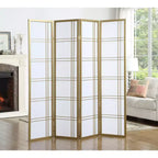 MAYEERTY 4 Panel Screen Room Divider Privacy for Home Office Gold