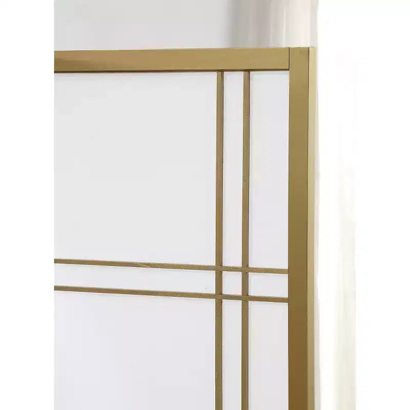 MAYEERTY Divisorio per ambienti a 4 pannelli per la privacy di casa e ufficio, color oro