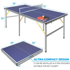 Tavoli da ping-pong professionali da esterno, tavolo da gioco portatile da ping-pong da interno/esterno 6x3FT