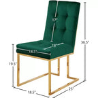 Meridian Furniture, Chaises de salle à manger Pierre en velours, lot de 2