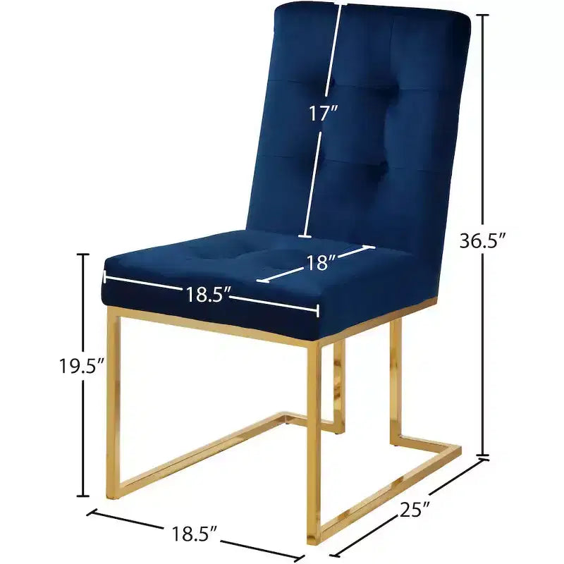 Meridian Furniture, Chaises de salle à manger Pierre en velours, lot de 2