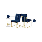 Meridian Furniture, Chaises de salle à manger Pierre en velours, lot de 2