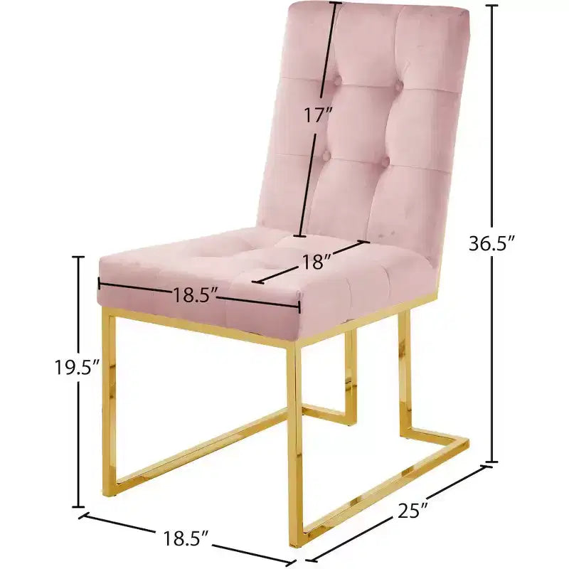 Meridian Furniture, Chaises de salle à manger Pierre en velours, lot de 2