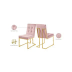 Meridian Furniture, Chaises de salle à manger Pierre en velours, lot de 2