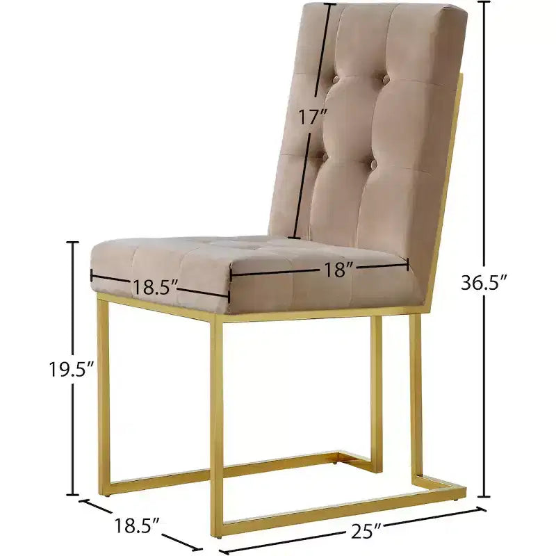 Meridian Furniture, Chaises de salle à manger Pierre en velours, lot de 2