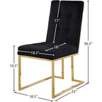 Meridian Furniture, Chaises de salle à manger Pierre en velours, lot de 2