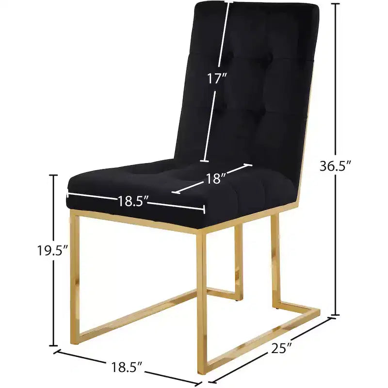 Meridian Furniture, Chaises de salle à manger Pierre en velours, lot de 2