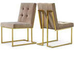 Meridian Furniture, Chaises de salle à manger Pierre en velours, lot de 2