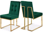 Meridian Furniture, Chaises de salle à manger Pierre en velours, lot de 2