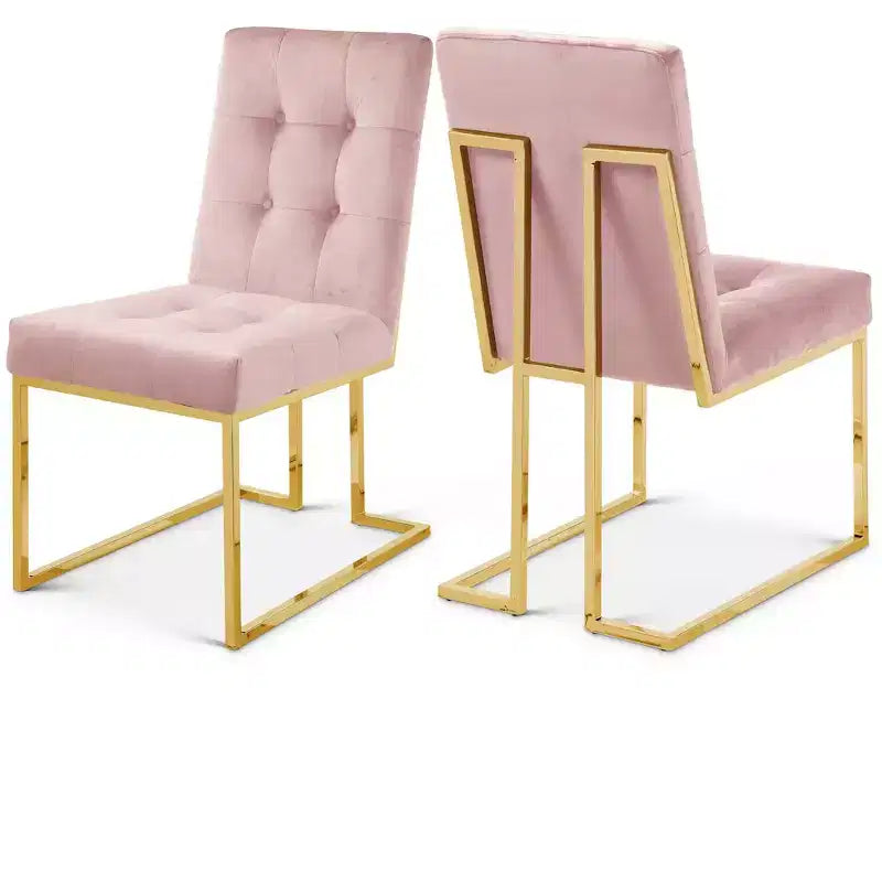 Meridian Furniture, Chaises de salle à manger Pierre en velours, lot de 2
