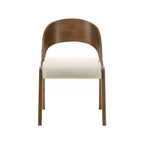 Meridian Furniture, sedia da pranzo Woodson in tessuto di lino testurizzato beige, set da 2